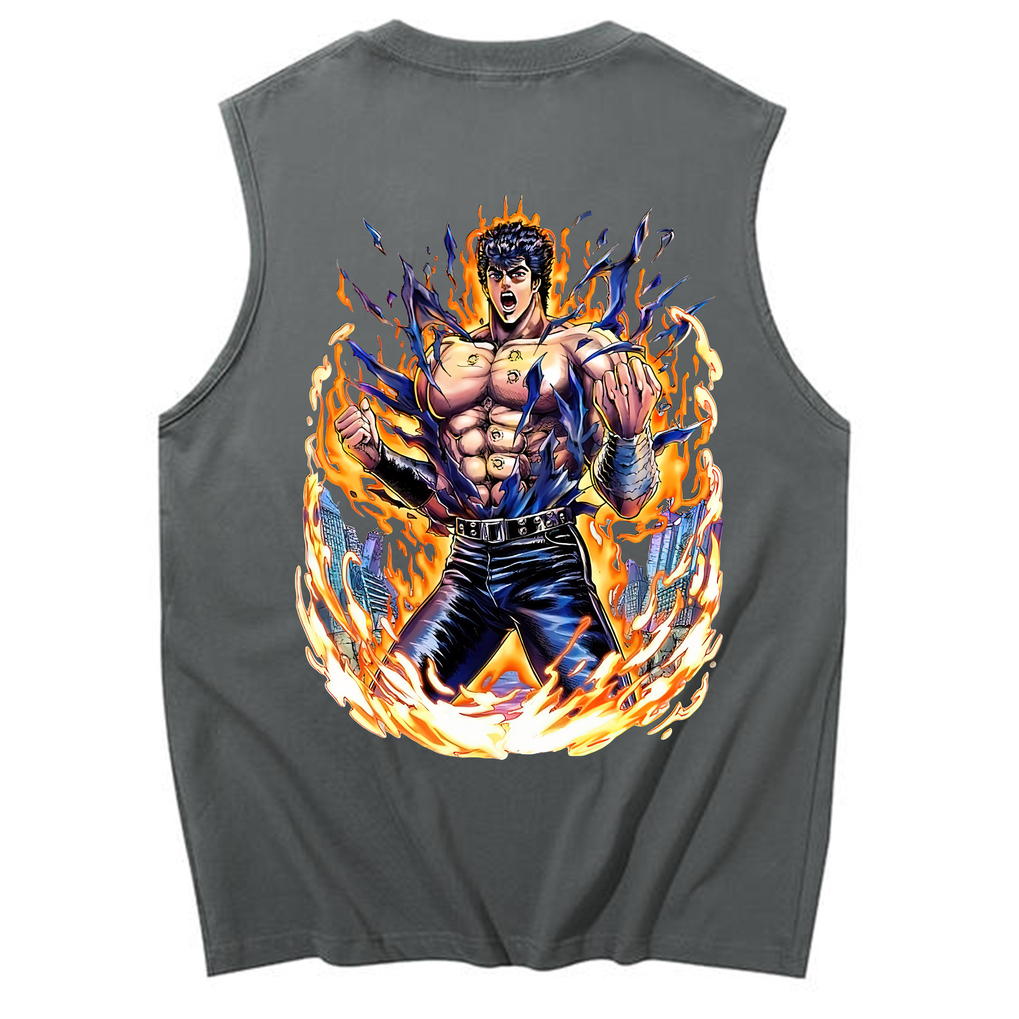 （画像用） 北斗の拳 Fist of the North Star コットン100％タンクトップ（背面プリント）